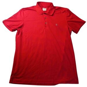 IZOD Golf Performance Polo Shirt L Red Grid Stretch Activewear‎ Top Preppy Sport